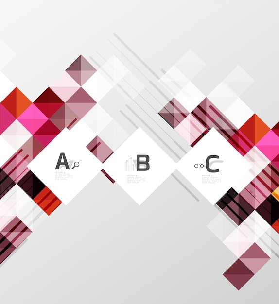 Formas cuadradas minimalistas fondo abstracto telón de fondo de plantilla vectorial para impresión diagrama de diseño de flujo de trabajo opciones de número o banner de diseño web