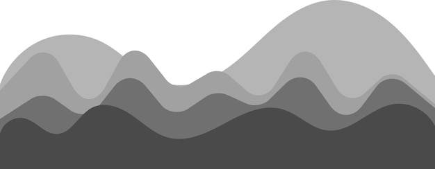 Las formas curvas suaves forman un elegante paisaje de montaña en escala de gris perfecto para presentaciones de negocios y sitios web de moda y elegante con un toque contemporáneo