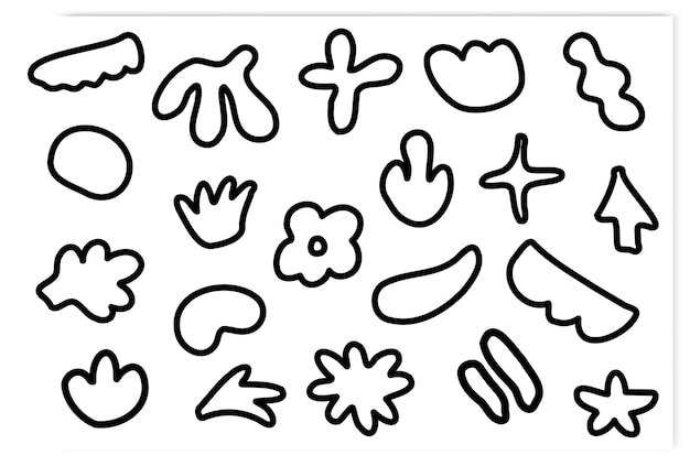 Formas de dibujo a mano vectorial