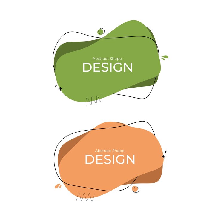 Formas de diseño creativo abstractas naranja y verde