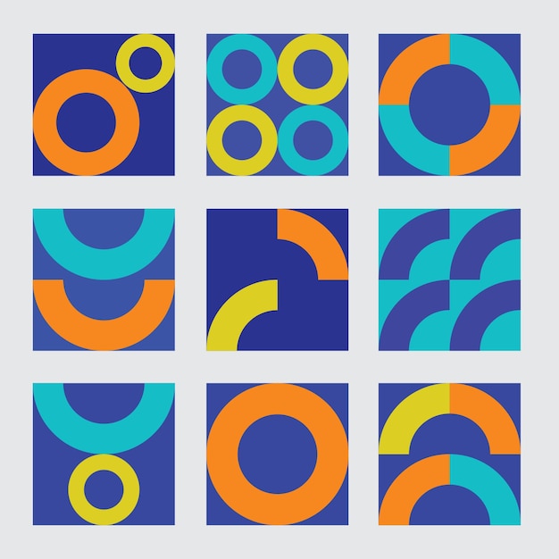 formas elementos geométricos medio círculo de color completo