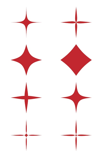 Formas de estrellas rojas vectoriales libres