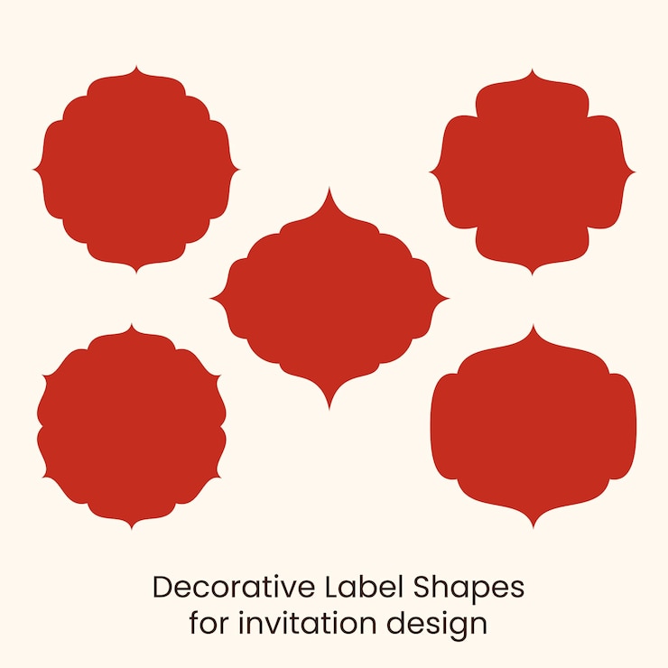 Vector formas de etiquetas decorativas para el diseño de tarjetas