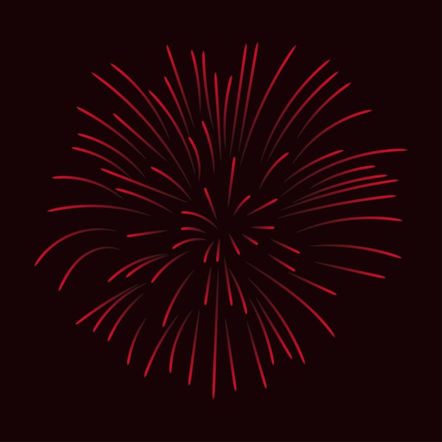 Formas de explosión de fuegos artificiales gráficas coloridas aisladas en un fondo negro