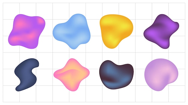 Formas fluidas abstractas diseño gráfico elementos vectoriales gradación colores