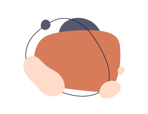 Formas fluidas abstractas enmarcadas diseño de fondo elementos curvos redondeados orgánicos naturales manchas telón de fondo para el logotipo en estilo minimalista moderno Ilustración vectorial gráfica plana aislada en blanco