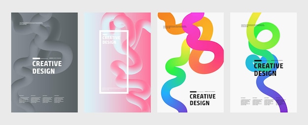 Formas fluidas abstractas plantillas de diseño creativo fondos vectoriales