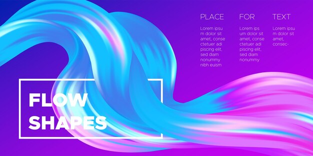 Formas fluidas de ondas 3D diseño de fondo dinámico abstracto