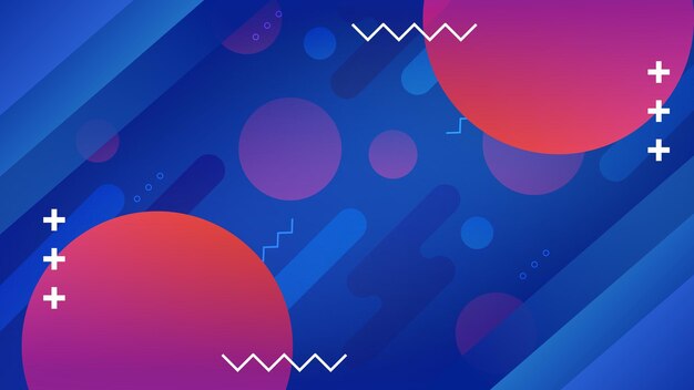 Las formas de fondo abstractas son coloridas y la plantilla geométrica es gradiente.