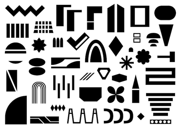 Formas geométricas abstractas brutales Figura brutal Diseño suizo estético Diseño Bauhaus Memphis