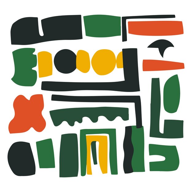 Formas geométricas abstractas en colores en negrita