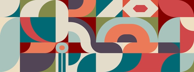 Formas geométricas abstractas y coloridas fondo de patrón Ilustración vectorial