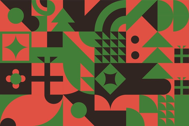 Formas geométricas abstractas en el concepto de Navidad