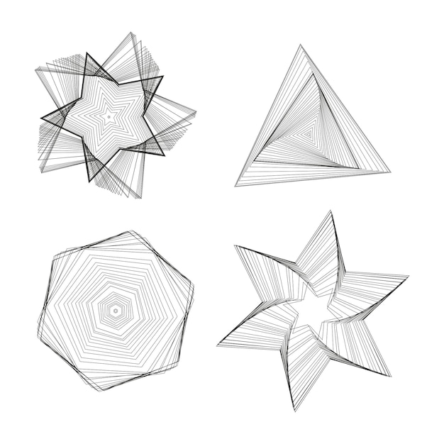 Formas geométricas abstractas Diseños vectoriales lineales Arte minimalista moderno Patrones de líneas creativas