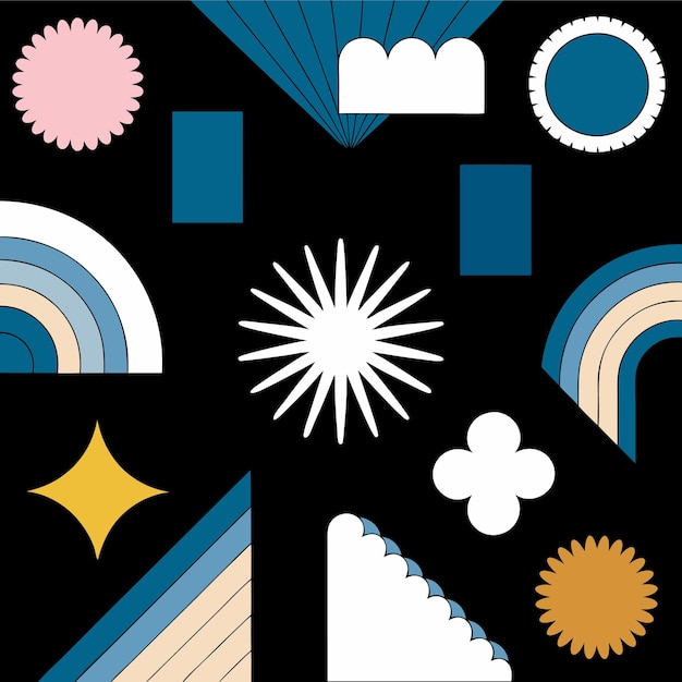 Formas geométricas abstractas e iconos Figura contemporánea moderna y brutal