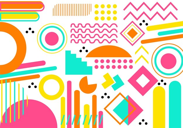 formas geométricas abstractas en el estilo de Memphis