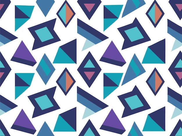 Formas geométricas abstractas vibrantes Patrón vectorial sin costuras con elementos curvos y angulares