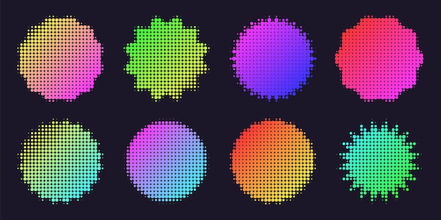 Formas geométricas brutales símbolos modernos coloridas etiquetas de neón pegatina simple elemento estelar primitivo