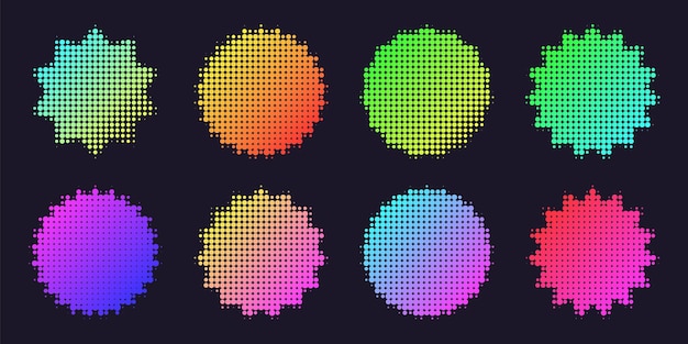 Formas geométricas brutales símbolos modernos coloridas etiquetas de neón pegatina simple elemento estelar primitivo