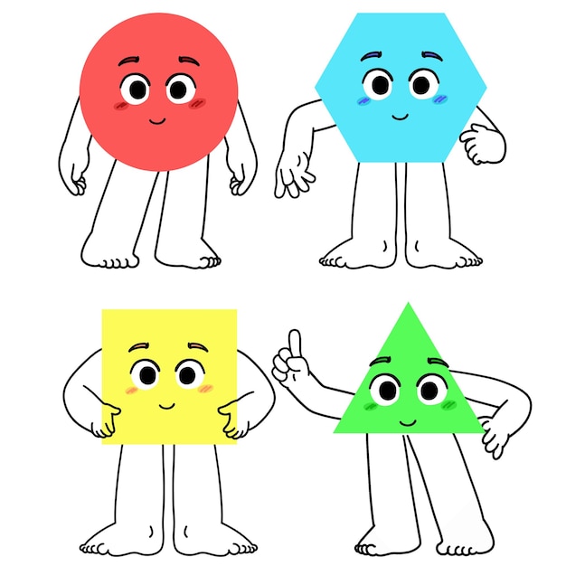 Formas geométricas Círculo rojo Hexágono azul cuadrado amarillo triángulo verde