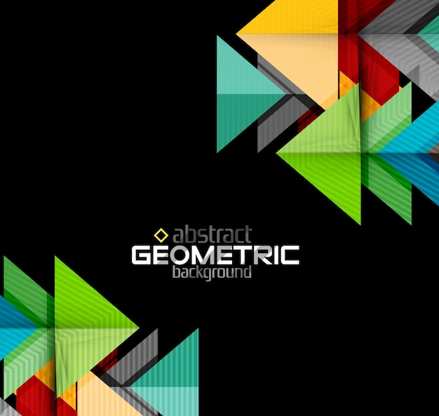 Formas geométricas de color vectorial sobre fondo negro