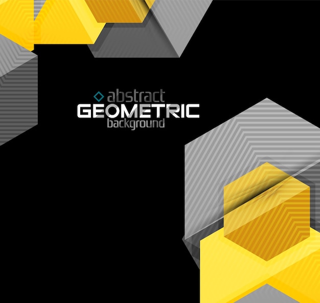 Formas geométricas de color vectorial sobre fondo negro