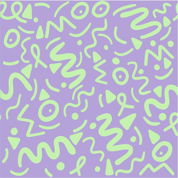Formas geométricas colores de neón violeta y verde