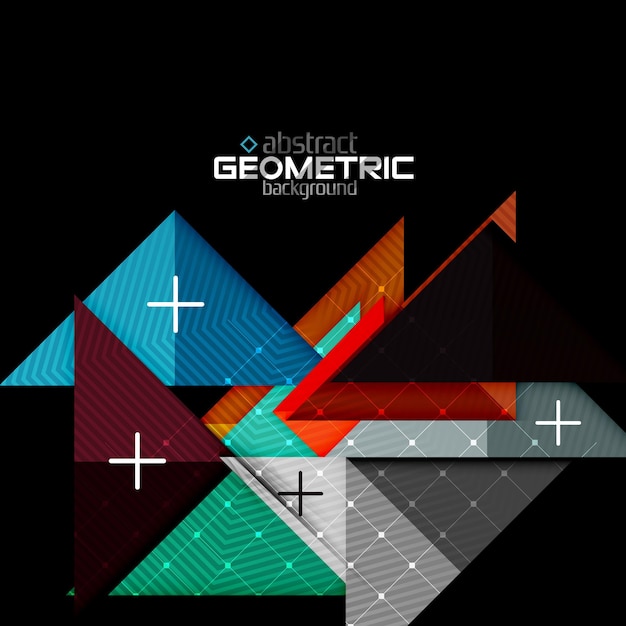 Formas geométricas coloridas con textura en negro Plantilla de diseño abstracto futurista moderno
