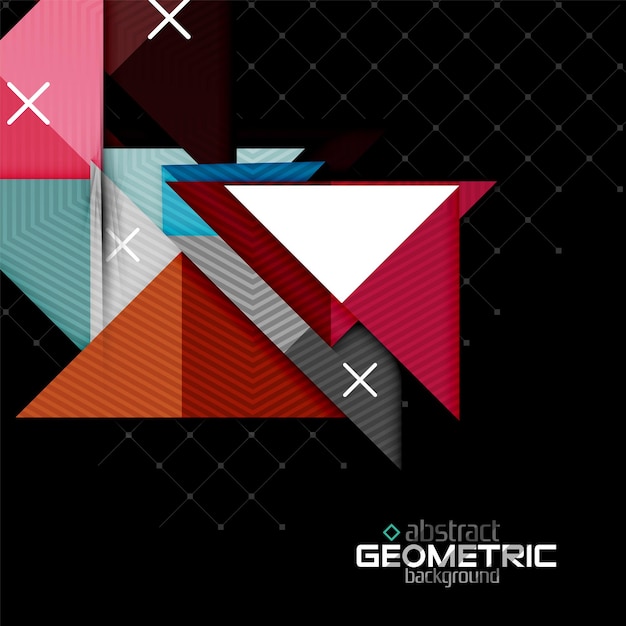 Formas geométricas coloridas con textura en negro Plantilla de diseño abstracto futurista moderno