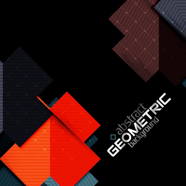 Formas geométricas coloridas con textura en negro Plantilla de diseño abstracto futurista moderno