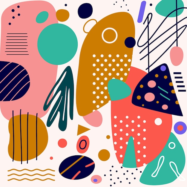 Formas geométricas. Composición creativa minimalista. Diseño moderno de dibujo a mano.