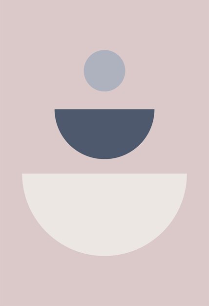 Formas geométricas con formas suaves Diseño gráfico de colores contrastantes