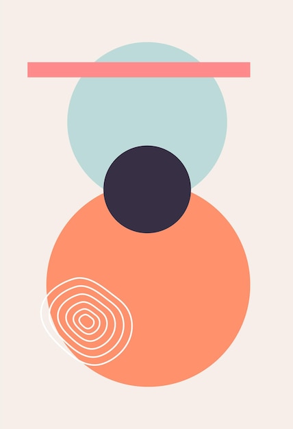 Formas geométricas con formas suaves Diseño gráfico de colores contrastantes