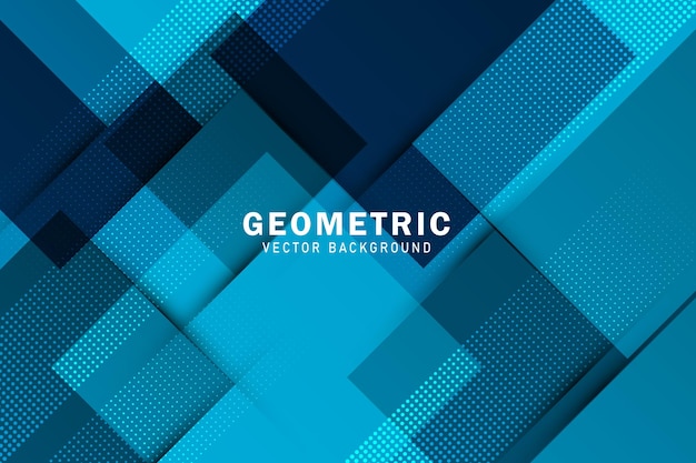 Formas geométricas en gradiente sobre un fondo azul