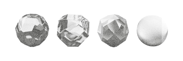Formas geométricas de gradiente vectorial 3D con efecto de ruido Cubo cilindro triángulo rombo