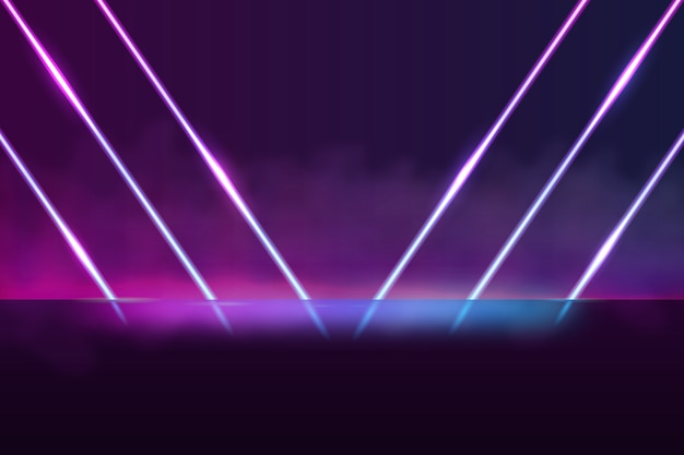 Formas geométricas luces de neón fondo