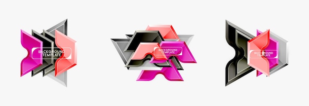 Formas geométricas modernas fondo abstracto o elemento de logotipo diseño de colores dinámico
