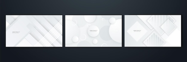 Formas geométricas modernas fondo blanco y gris Concepto de decoración de diseño para diseño web cartel banner aplicación fondo presentación de negocios y plantilla de redes sociales
