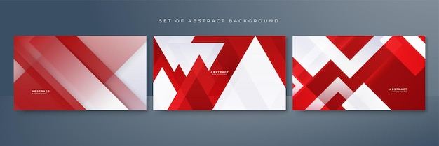 Formas geométricas modernas rojas y blancas geometría de fondo abstracta brillo y elemento de capa vector para diseño de presentación traje para negocios institución corporativa fiesta seminario festivo y charlas