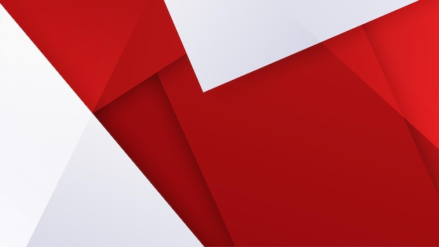 Formas geométricas modernas rojas y blancas geometría de fondo abstracta brillo y vector de elementos de capa para diseño de presentación Traje para negocios institución corporativa fiesta seminario festivo y charlas