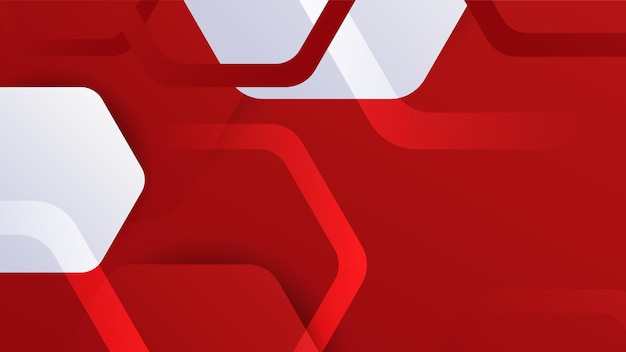Formas geométricas modernas rojas y blancas geometría de fondo abstracta brillo y vector de elementos de capa para diseño de presentación Traje para negocios institución corporativa fiesta seminario festivo y charlas