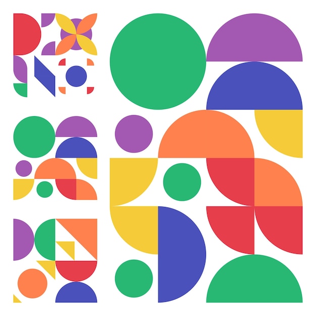 Las formas geométricas planas abstractas de fondo Vector Premium Diseño moderno