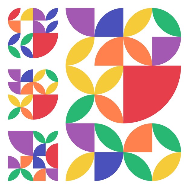 Las formas geométricas planas abstractas de fondo Vector Premium Diseño moderno