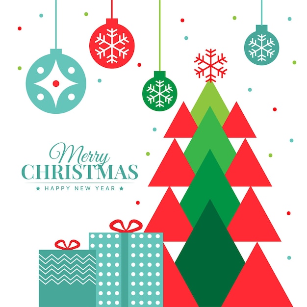formas geométricas póster de Navidad moderno estandarte portada de vacaciones vector