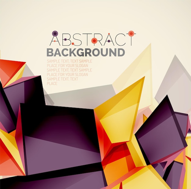 Formas geométricas con texto de muestra Plantilla abstracta
