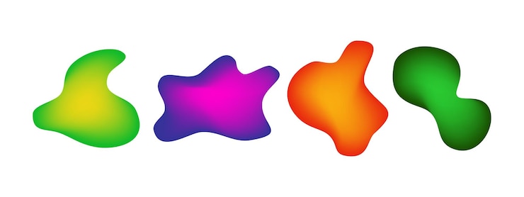 Vector formas de gotas de líquido degradado
