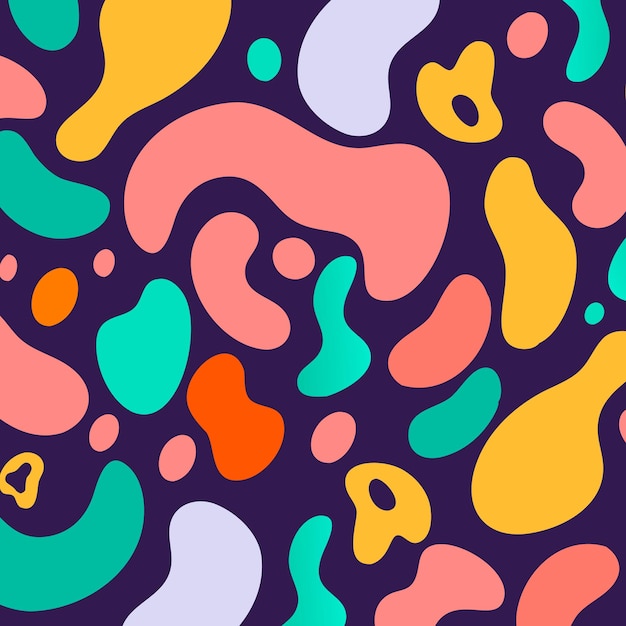Formas de gotas orgánicas abstractas y coloridas - textura sin costuras