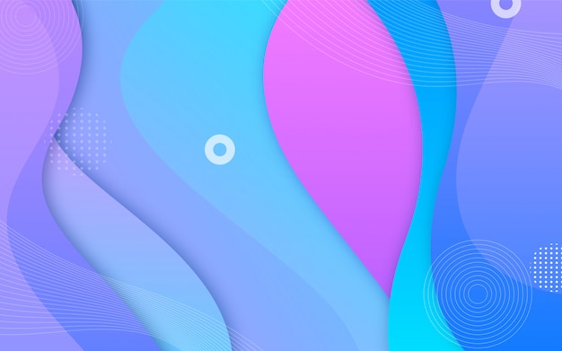 Formas de gradiente fluidas con fondo de elementos de memphis