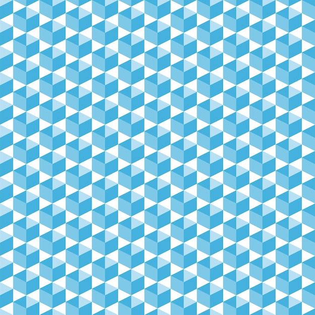 Formas isométricas cúbicas en patrón sin costuras de medio tono azul formas geométricas simples dispuestas diagonalmente para imprimir en tela o fondo para carteles, pancartas o volantes