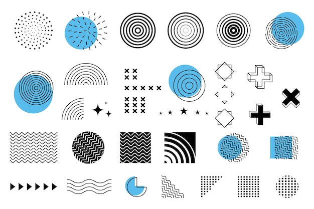 Formas y líneas geométricas abstractas modernas y simples